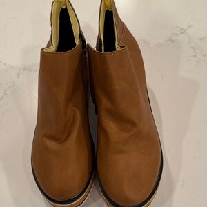 Ladies brown faux Leather Ankle Boots